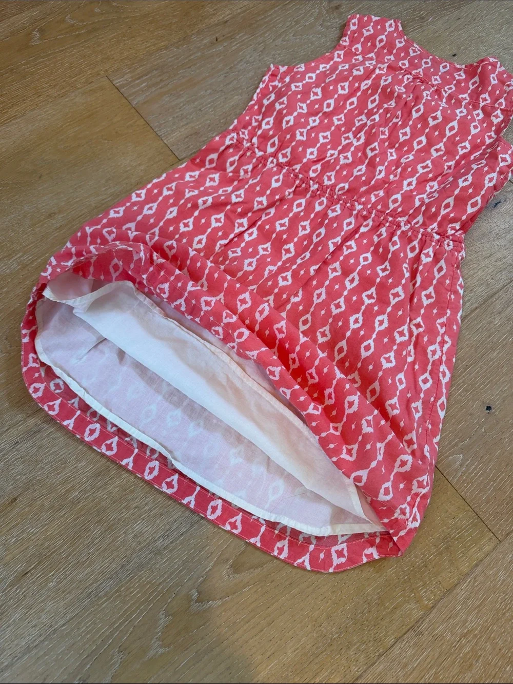GAP Coral Pink Ikat-Print Sleeveless Dress